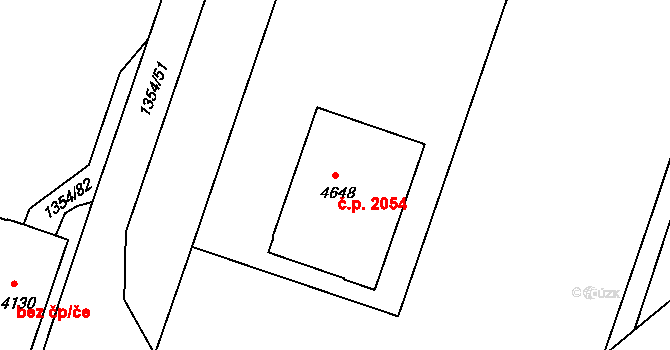 Čelákovice 2054 na parcele st. 4648 v KÚ Čelákovice, Katastrální mapa