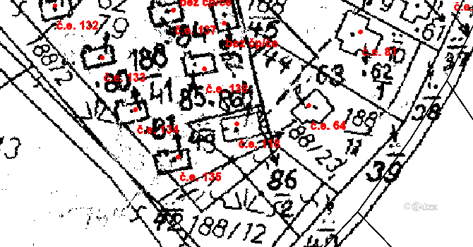 Boňkov 118 na parcele st. 86/1 v KÚ Boňkov, Katastrální mapa