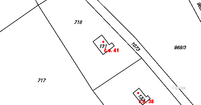 Čeřenice 41, Sázava na parcele st. 131 v KÚ Čeřenice, Katastrální mapa