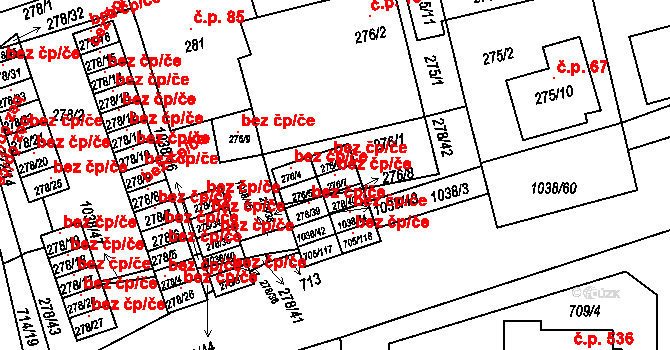 Holešov 118182013 na parcele st. 276/7 v KÚ Všetuly, Katastrální mapa