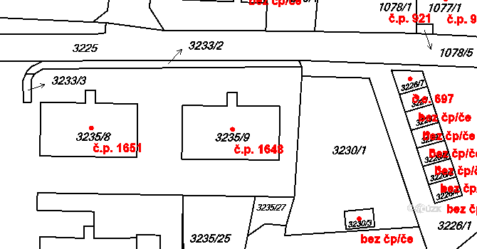 Tachov 1648 na parcele st. 3235/9 v KÚ Tachov, Katastrální mapa