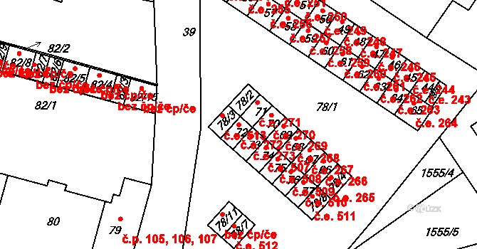 Miřetice u Klášterce nad Ohří 272, Klášterec nad Ohří na parcele st. 72 v KÚ Miřetice u Klášterce nad Ohří, Katastrální mapa