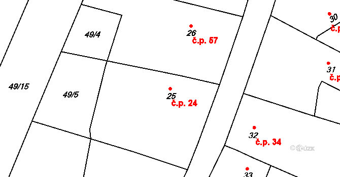 Drslavice 24, Klatovy na parcele st. 25 v KÚ Drslavice u Tupadel, Katastrální mapa