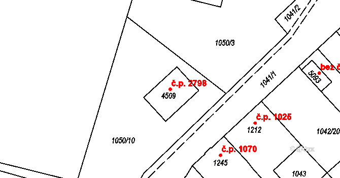 Dvůr Králové nad Labem 2798 na parcele st. 4509 v KÚ Dvůr Králové nad Labem, Katastrální mapa