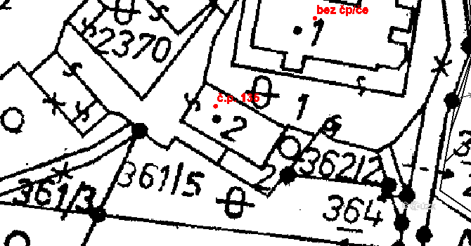 Žibřidice 135, Křižany na parcele st. 2 v KÚ Žibřidice, Katastrální mapa