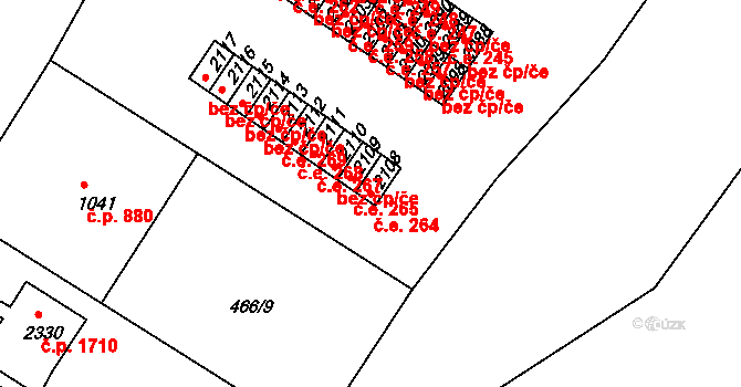 Slaný 264 na parcele st. 2108 v KÚ Slaný, Katastrální mapa