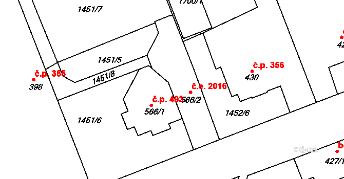Horažďovice 2016 na parcele st. 566/2 v KÚ Horažďovice, Katastrální mapa