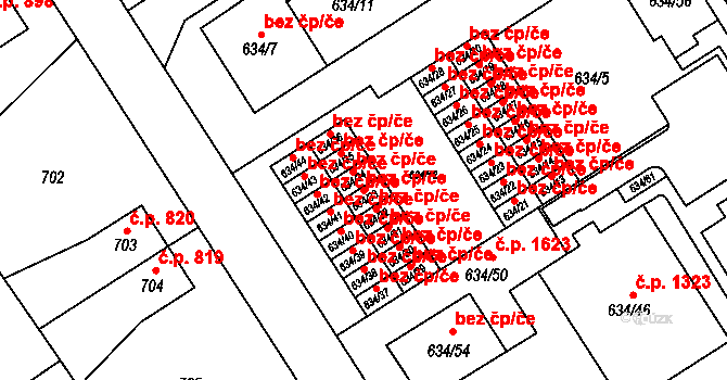 Rychnov nad Kněžnou 38490013 na parcele st. 634/33 v KÚ Rychnov nad Kněžnou, Katastrální mapa