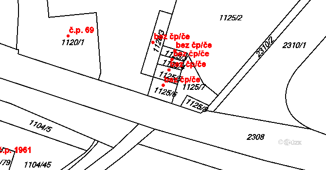 Teplice 39161013 na parcele st. 1125/6 v KÚ Teplice-Trnovany, Katastrální mapa