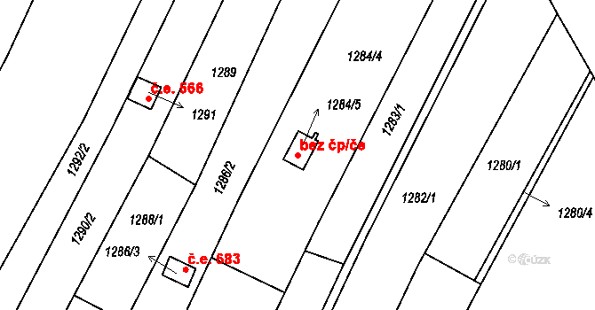 Ostopovice 756 na parcele st. 1284/5 v KÚ Ostopovice, Katastrální mapa