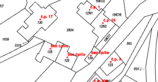 Koberovy 44223013 na parcele st. 124 v KÚ Besedice, Katastrální mapa