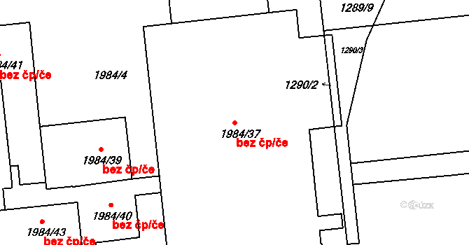 České Budějovice 46914013 na parcele st. 1984/37 v KÚ České Budějovice 2, Katastrální mapa