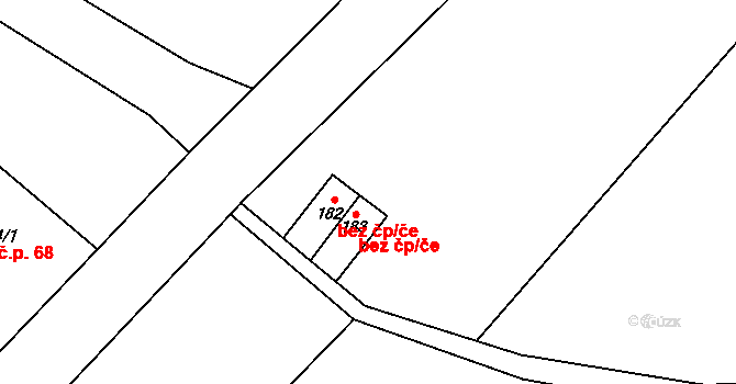Jestřabí v Krkonoších 48424013 na parcele st. 183 v KÚ Křížlice, Katastrální mapa