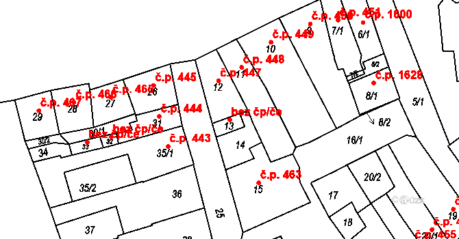 Pohořelice 49807013 na parcele st. 13 v KÚ Pohořelice nad Jihlavou, Katastrální mapa