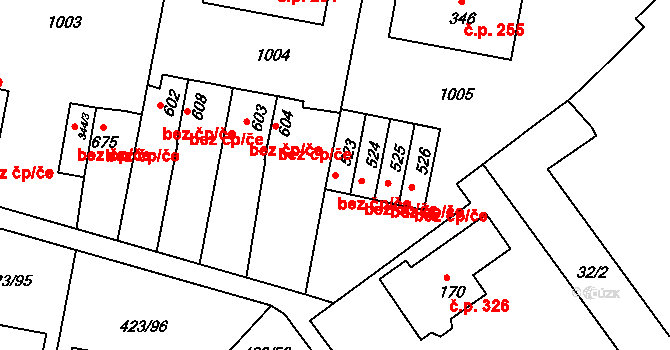 Kralice na Hané 50072013 na parcele st. 523 v KÚ Kralice na Hané, Katastrální mapa