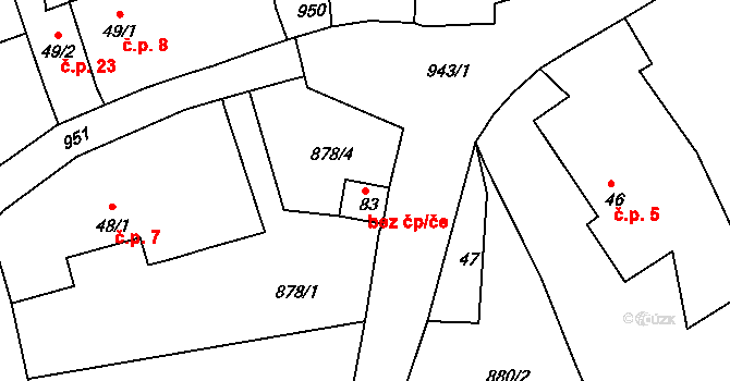 Bohutín 50402013 na parcele st. 83 v KÚ Tisová u Bohutína, Katastrální mapa