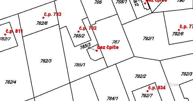 Hronov 88948013 na parcele st. 785/3 v KÚ Hronov, Katastrální mapa