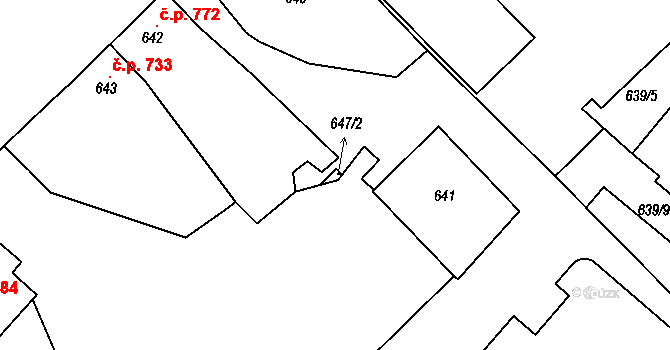 Jemnice 104848014 na parcele st. 647/2 v KÚ Jemnice, Katastrální mapa