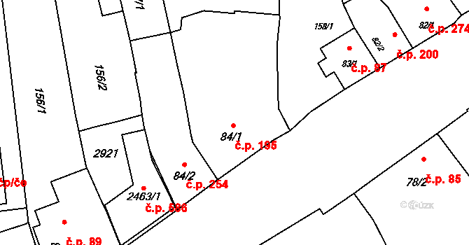 Hranice IV-Drahotuše 195, Hranice na parcele st. 84/1 v KÚ Drahotuše, Katastrální mapa
