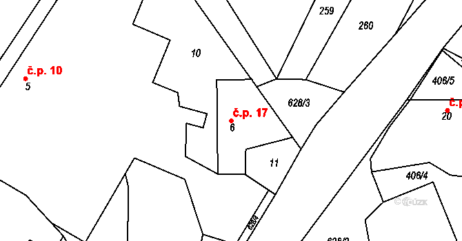 Podmoky 17, Krásná Hora nad Vltavou na parcele st. 6 v KÚ Podmoky, Katastrální mapa