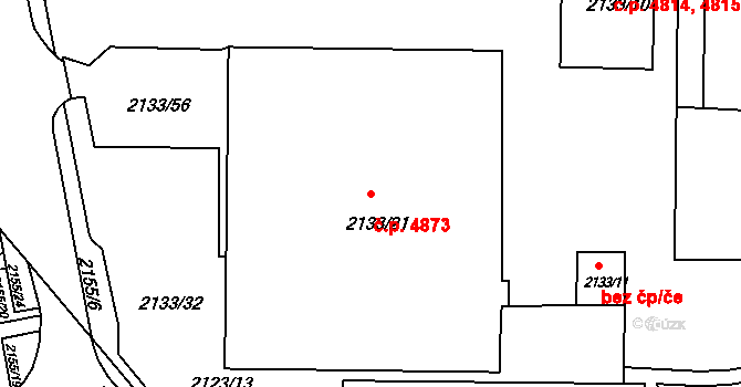Chomutov 4873 na parcele st. 2133/21 v KÚ Chomutov II, Katastrální mapa