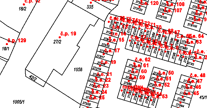 Obrnice 17 na parcele st. 273/17 v KÚ Obrnice, Katastrální mapa