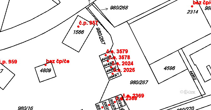 Zlín 3579 na parcele st. 4448/4 v KÚ Zlín, Katastrální mapa