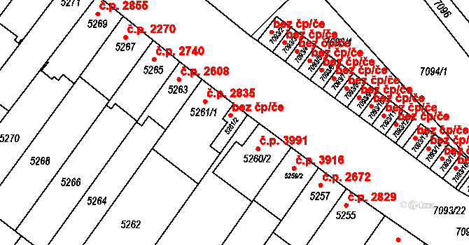 Brno 39476014 na parcele st. 5261/2 v KÚ Židenice, Katastrální mapa