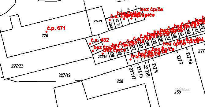 Velké Opatovice 41309014 na parcele st. 227/14 v KÚ Velké Opatovice, Katastrální mapa