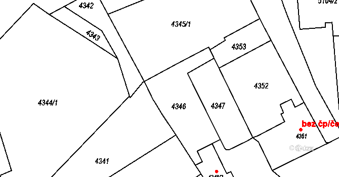 Přerov 43352014 na parcele st. 4346 v KÚ Přerov, Katastrální mapa