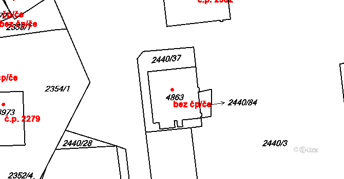Rakovník 49121014 na parcele st. 4863 v KÚ Rakovník, Katastrální mapa