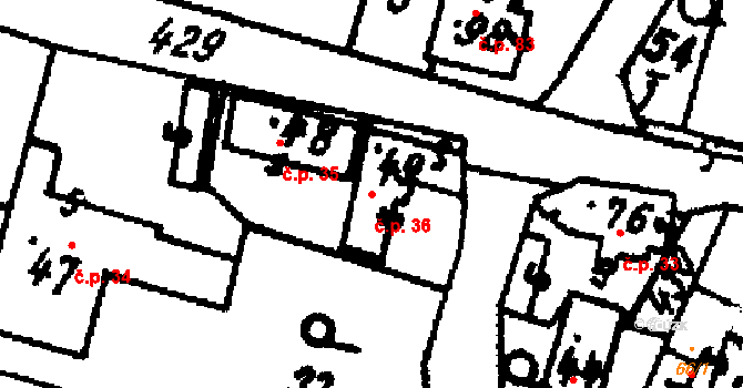 Velichovky 36 na parcele st. 49 v KÚ Velichovky, Katastrální mapa