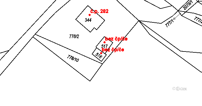 Merklín 80931014 na parcele st. 516 v KÚ Merklín u Přeštic, Katastrální mapa
