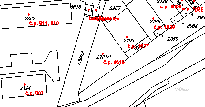 Havlíčkův Brod 1618 na parcele st. 2191/1 v KÚ Havlíčkův Brod, Katastrální mapa