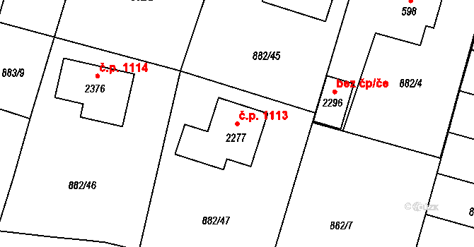 Prachatice II 1113, Prachatice na parcele st. 2277 v KÚ Prachatice, Katastrální mapa
