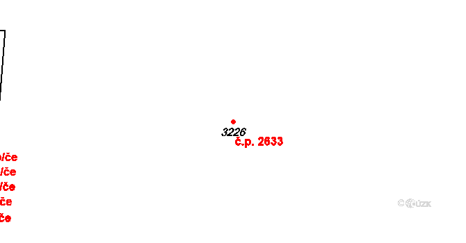 Rožnov pod Radhoštěm 2633 na parcele st. 3226 v KÚ Rožnov pod Radhoštěm, Katastrální mapa