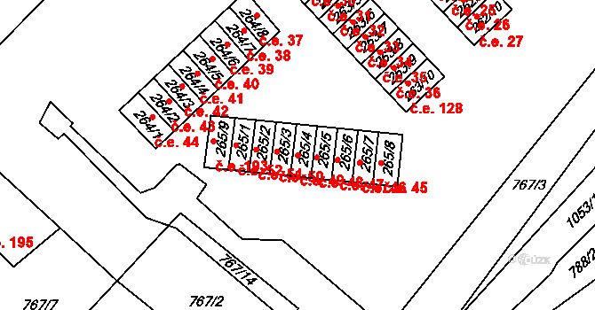 Janov 49, Litvínov na parcele st. 265/4 v KÚ Janov u Litvínova, Katastrální mapa