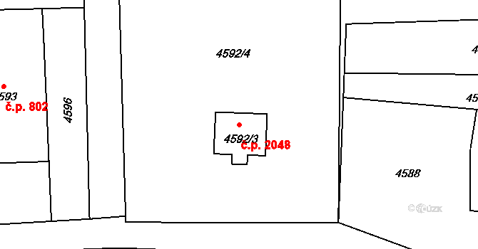 Rychvald 2048 na parcele st. 4592/3 v KÚ Rychvald, Katastrální mapa