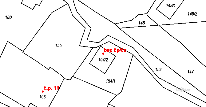 Zubrnice 38854015 na parcele st. 154/2 v KÚ Zubrnice, Katastrální mapa