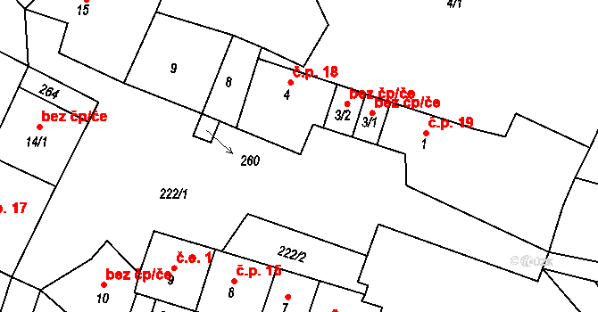 Strážov 39218015 na parcele st. 3/2 v KÚ Lehom, Katastrální mapa
