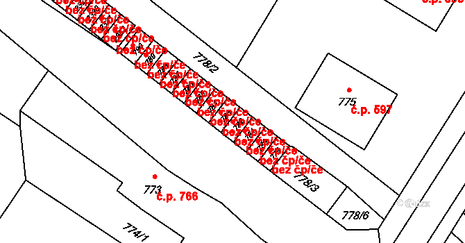 Velká Bystřice 40890015 na parcele st. 782 v KÚ Velká Bystřice, Katastrální mapa