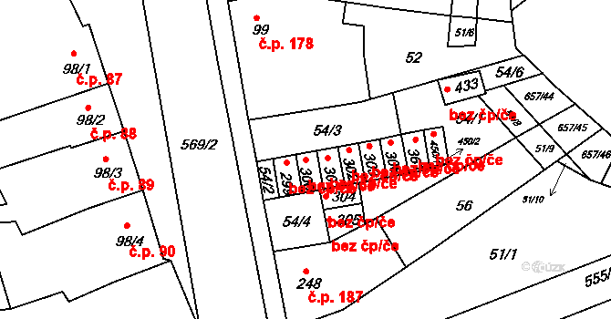 Hrubčice 41167015 na parcele st. 300 v KÚ Hrubčice, Katastrální mapa