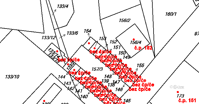 Teplice 45102015 na parcele st. 152 v KÚ Hudcov, Katastrální mapa