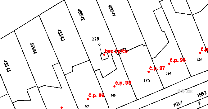 Lužany 47405015 na parcele st. 218 v KÚ Lužany u Přeštic, Katastrální mapa