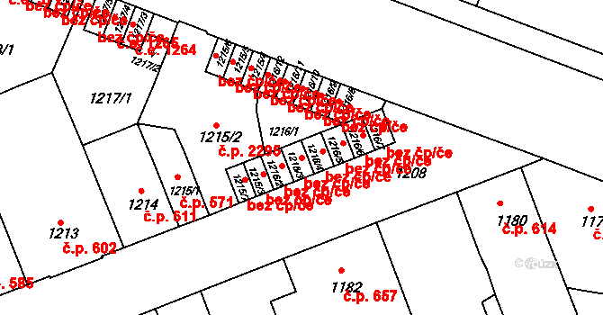 Litoměřice 47625015 na parcele st. 1216/3 v KÚ Litoměřice, Katastrální mapa