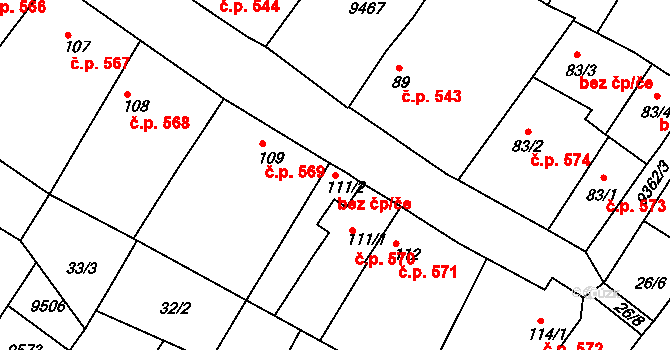 Slavonice 48875015 na parcele st. 111/2 v KÚ Slavonice, Katastrální mapa