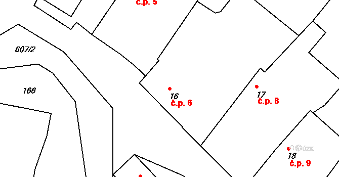 Krsice 6, Čimelice na parcele st. 16 v KÚ Krsice, Katastrální mapa