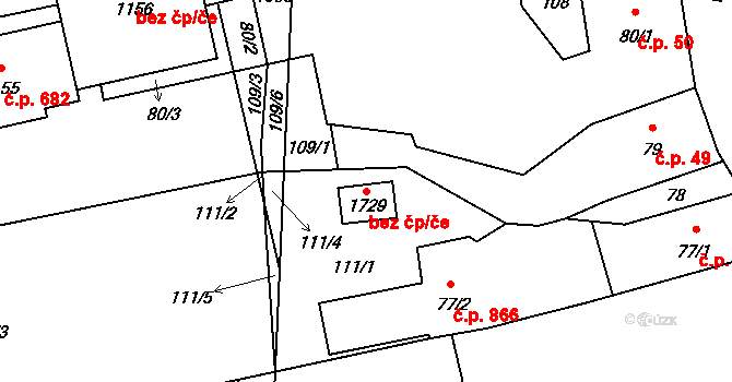 Blovice 78944015 na parcele st. 1729 v KÚ Blovice, Katastrální mapa