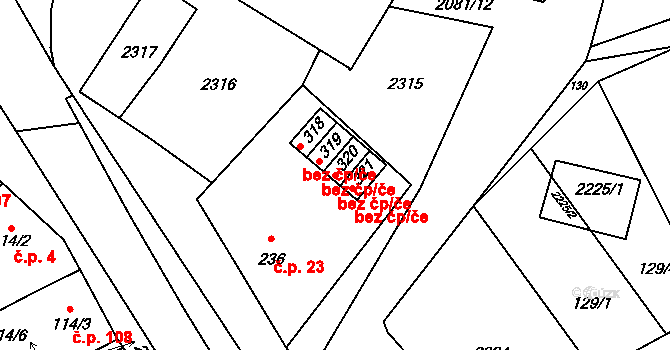 Pačlavice 88612015 na parcele st. 320 v KÚ Pačlavice, Katastrální mapa