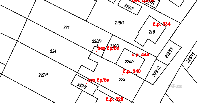 Fryšták 102805016 na parcele st. 220/1 v KÚ Fryšták, Katastrální mapa